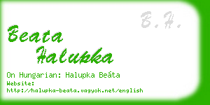 beata halupka business card