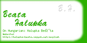 beata halupka business card